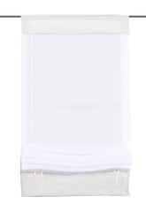 Raffrollo - Bändchenraffrollo Voile weiß BxH 45/60/70/80x140cm